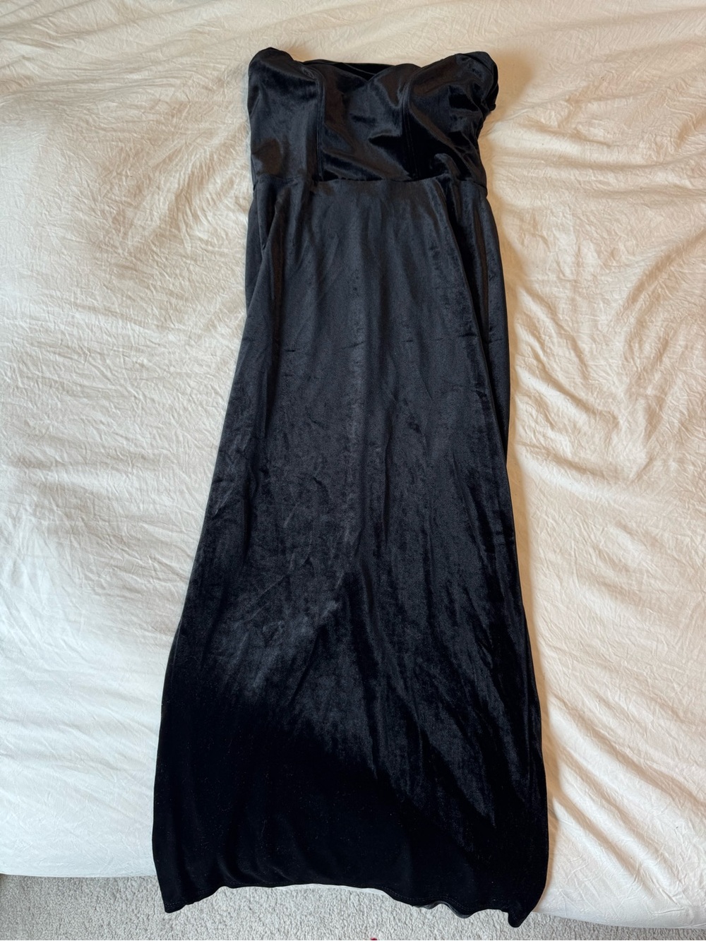 Forever 21 Strapless Black Velvet Gown